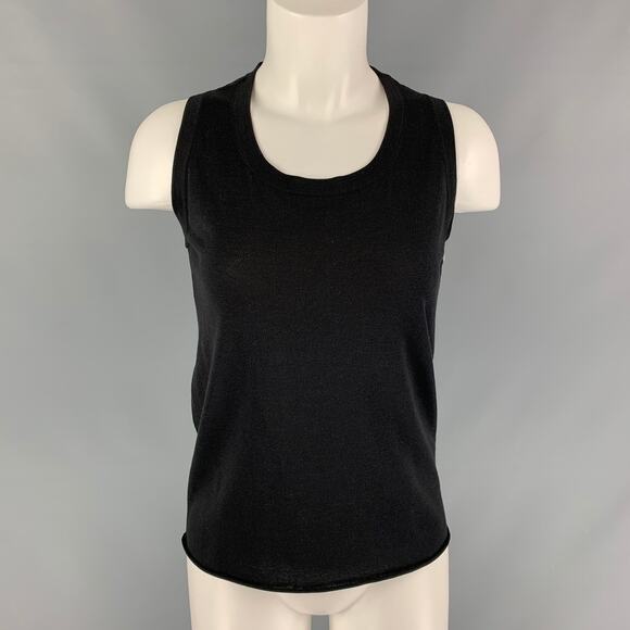 PORTS 1961 Black Size S See Through Silk & Cotton Tank Top - Picture 1 of 6